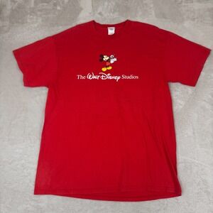 VTG 90s Walt Disney Store Mickey‎ Mouse Shirt Mens XL Red Preowned Stain Cartoon